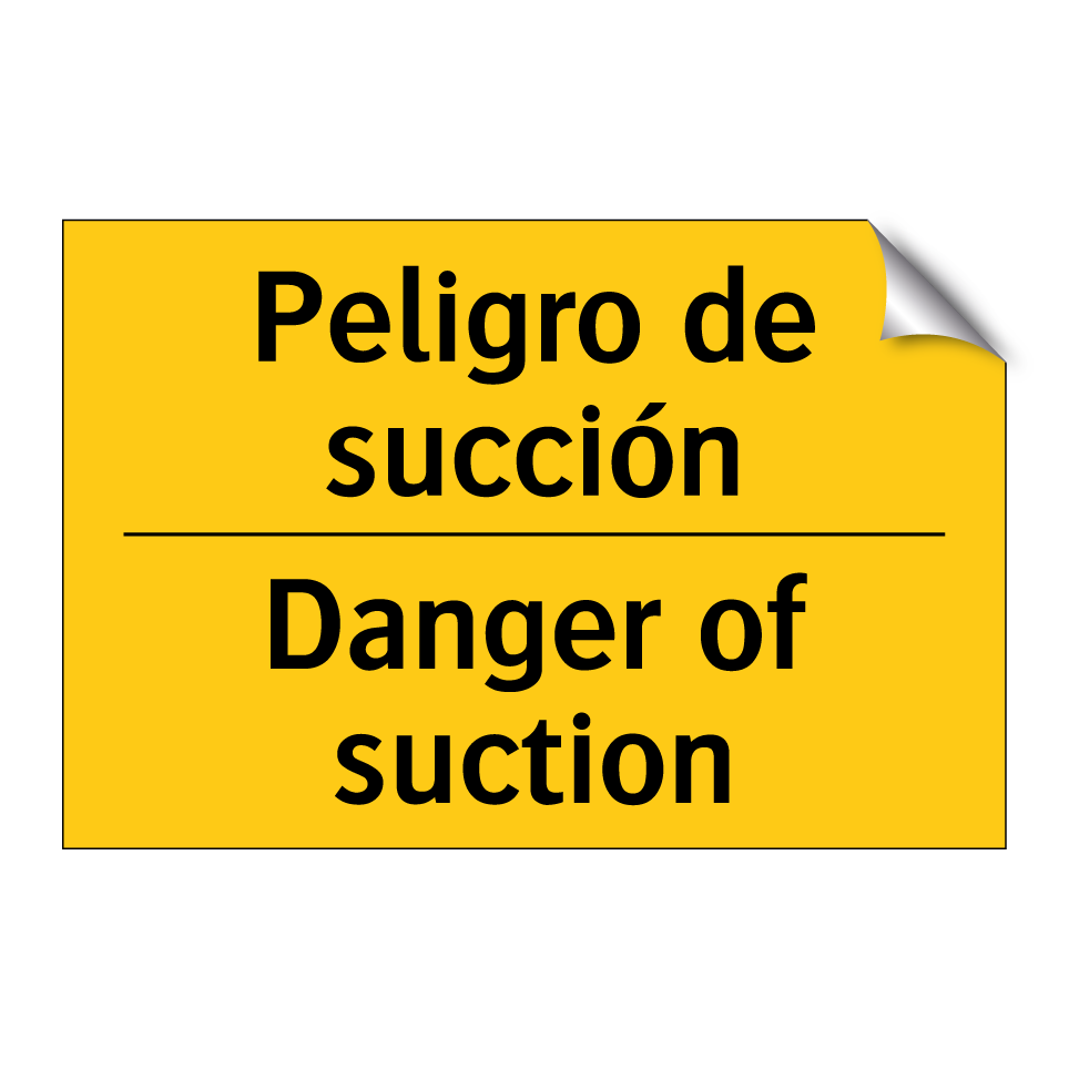 Peligro de succión - Danger of suction