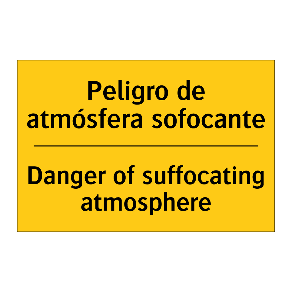 Peligro de atmósfera sofocante - Danger of suffocating atmosphere