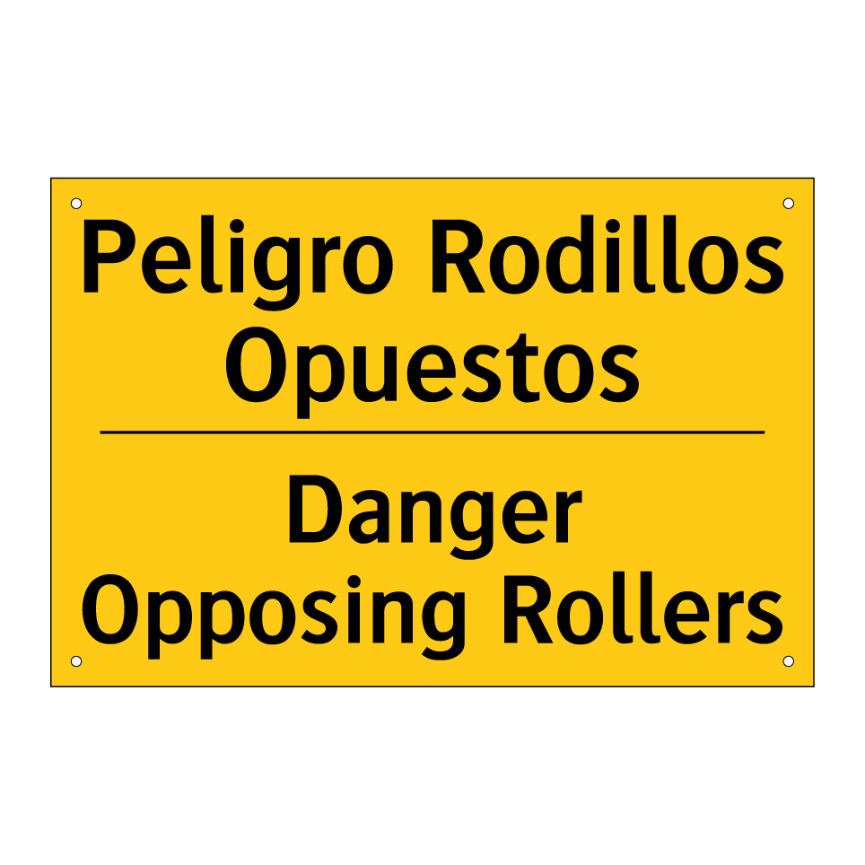 Peligro Rodillos Opuestos - Danger Opposing Rollers