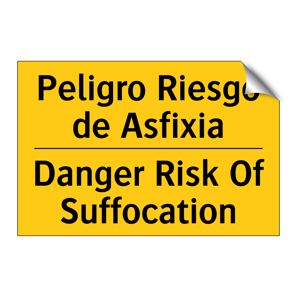 Peligro Riesgo de Asfixia - Danger Risk Of Suffocation