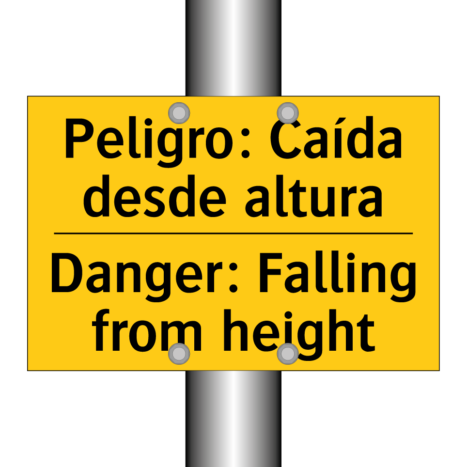 Peligro: Caída desde altura - Danger: Falling from height