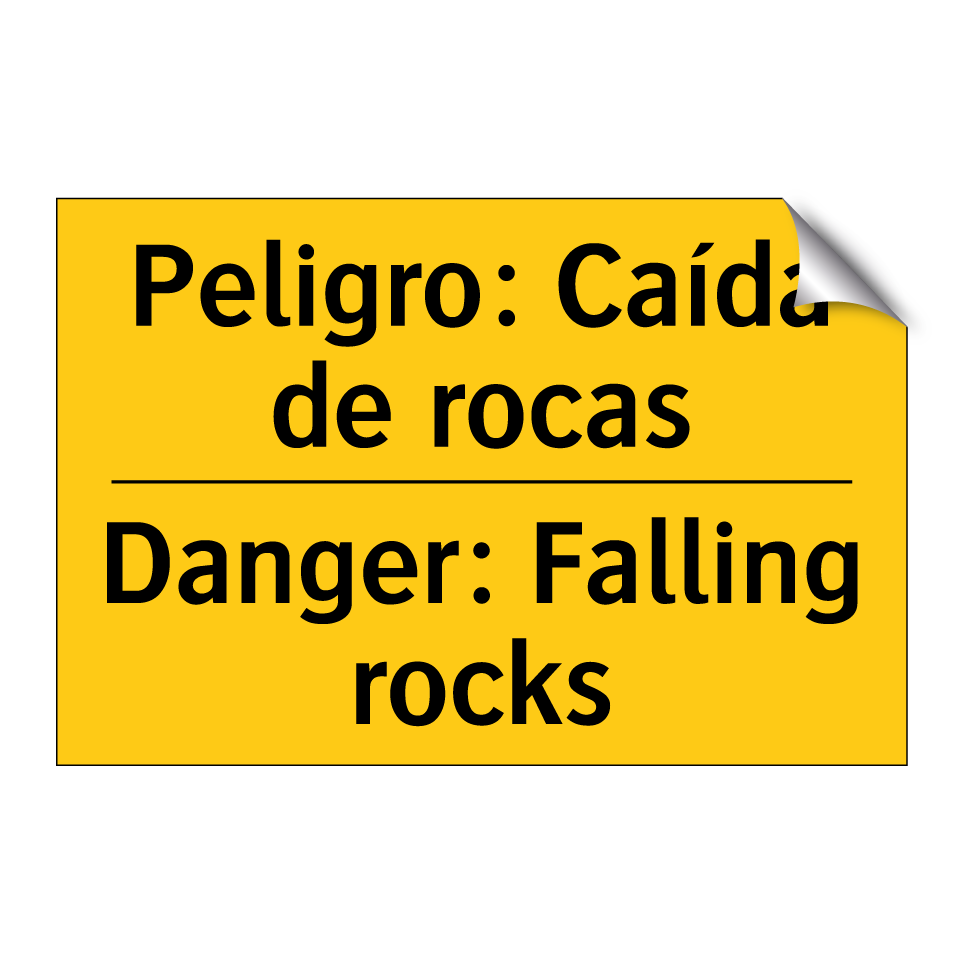 Peligro: Caída de rocas - Danger: Falling rocks