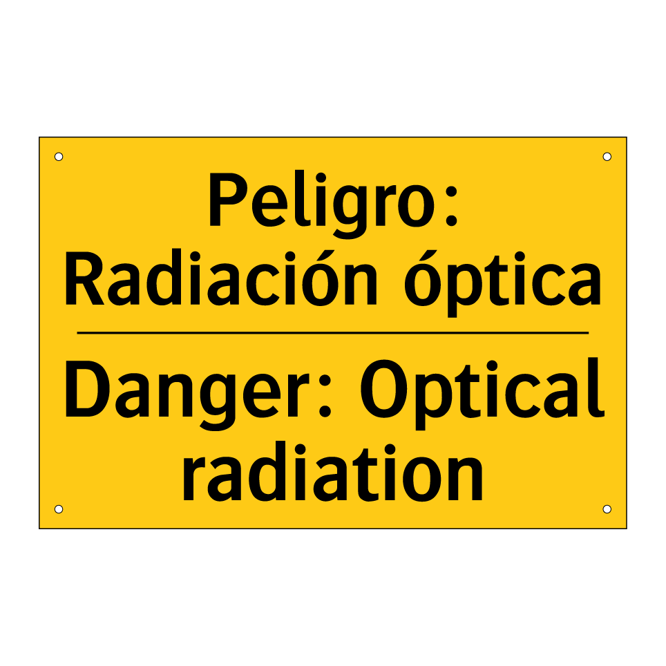 Peligro: Radiación óptica - Danger: Optical radiation