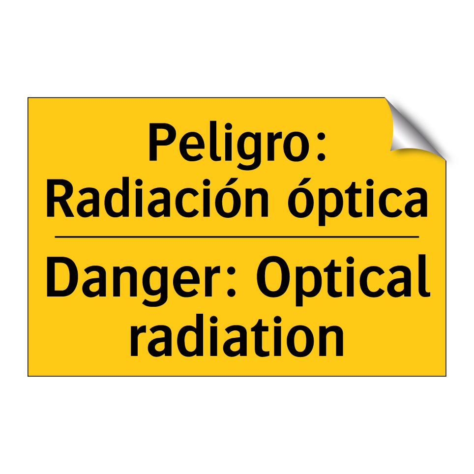 Peligro: Radiación óptica - Danger: Optical radiation