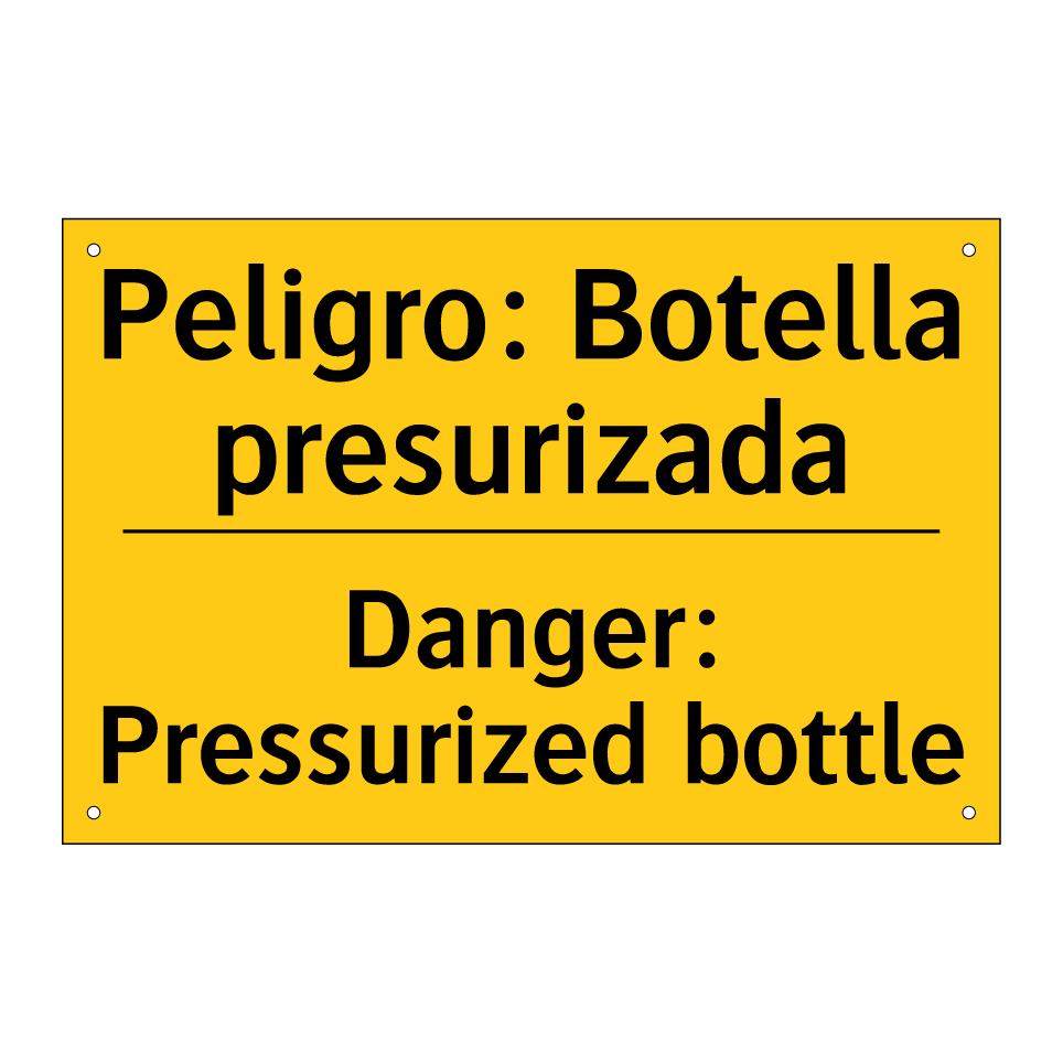 Peligro: Botella presurizada - Danger: Pressurized bottle