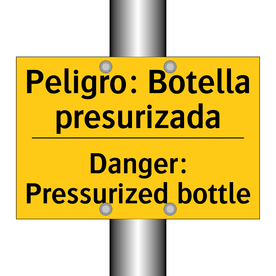 Peligro: Botella presurizada - Danger: Pressurized bottle