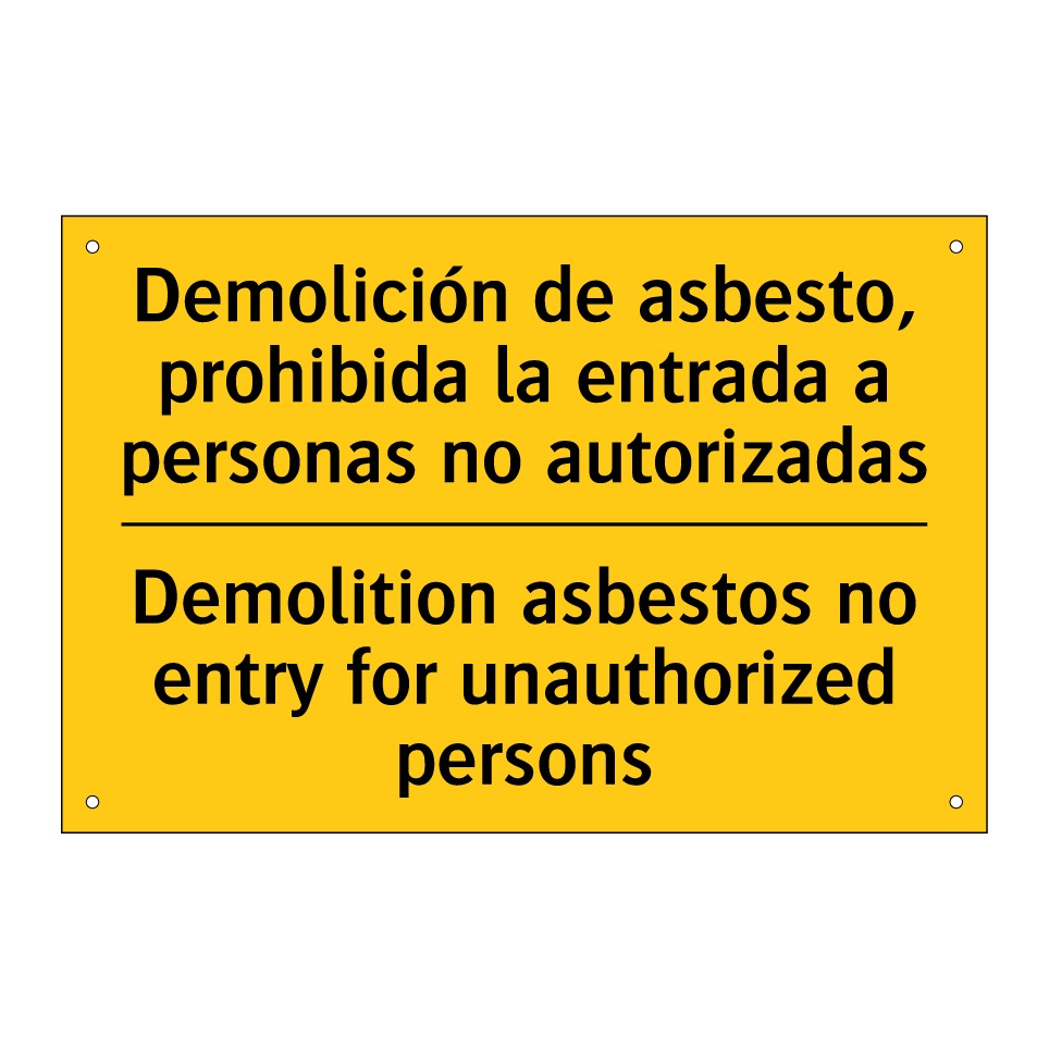 Demolición de asbesto, prohibida la entrada a personas no autorizadas - Demolition asbestos no entry for unauthorized persons