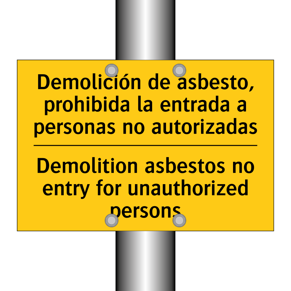 Demolición de asbesto, prohibida la entrada a personas no autorizadas - Demolition asbestos no entry for unauthorized persons