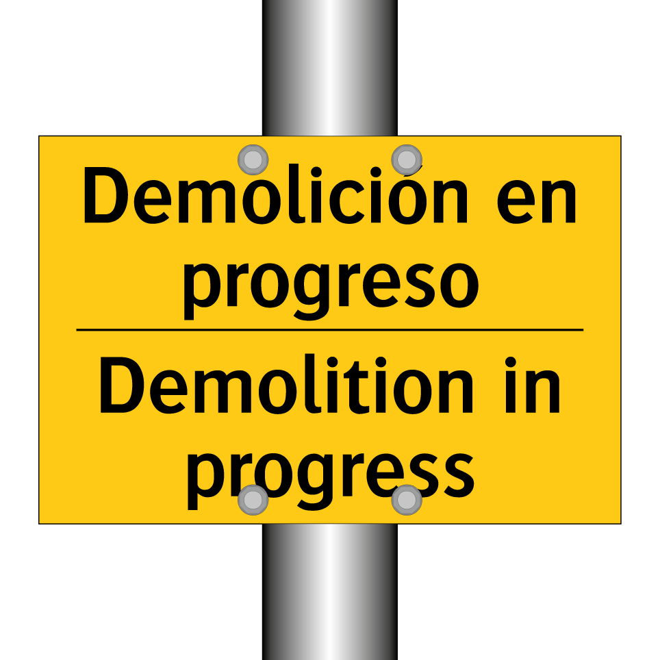 Demolición en progreso - Demolition in progress