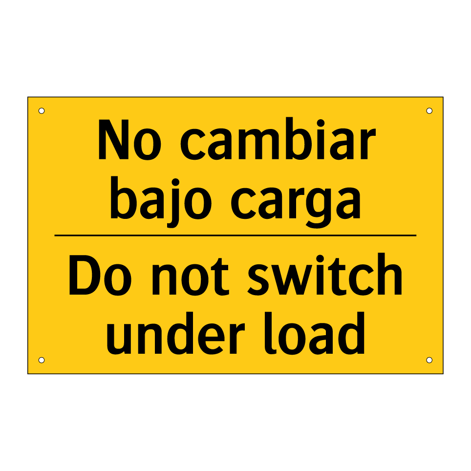 No cambiar bajo carga - Do not switch under load