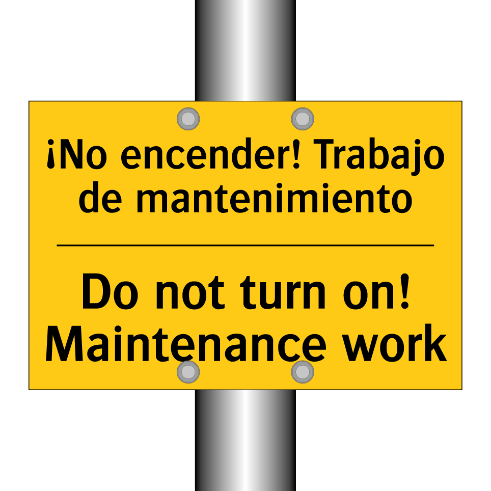 ¡No encender! Trabajo de mantenimiento - Do not turn on! Maintenance work