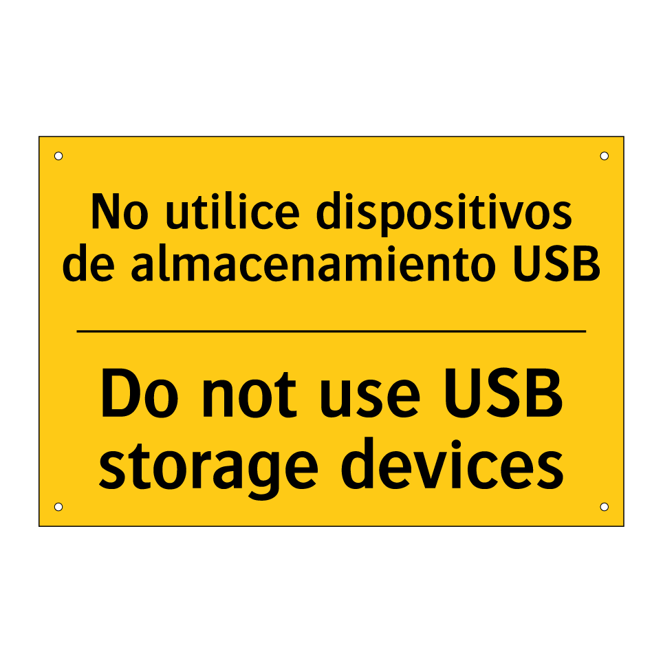 No utilice dispositivos de almacenamiento USB - Do not use USB storage devices