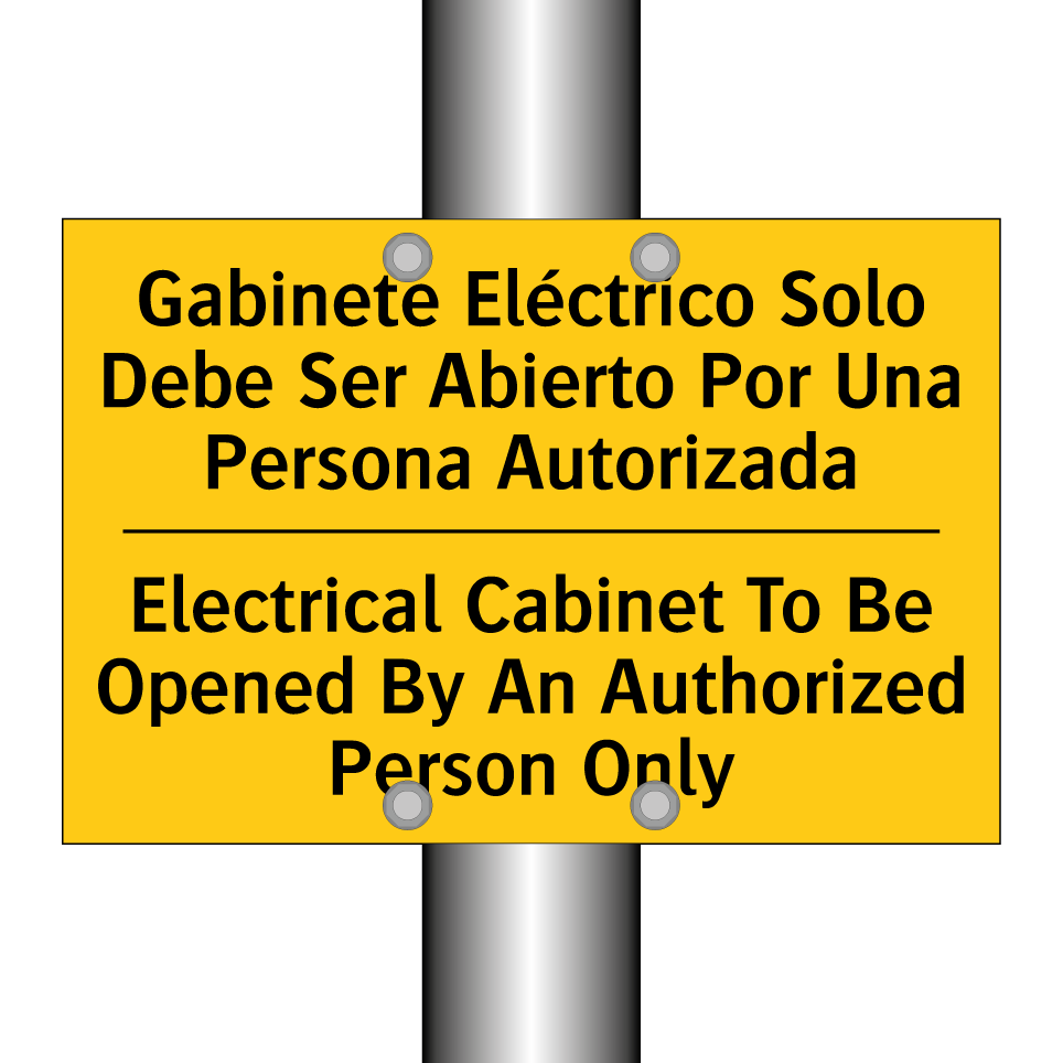 Gabinete Eléctrico Solo Debe Ser Abierto Por Una Persona Autorizada - Electrical Cabinet To Be Opened By An Authorized Person Only