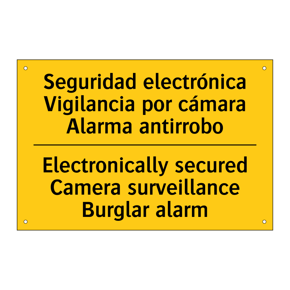 Seguridad electrónica Vigilancia por cámara Alarma antirrobo - Electronically secured Camera surveillance Burglar alarm
