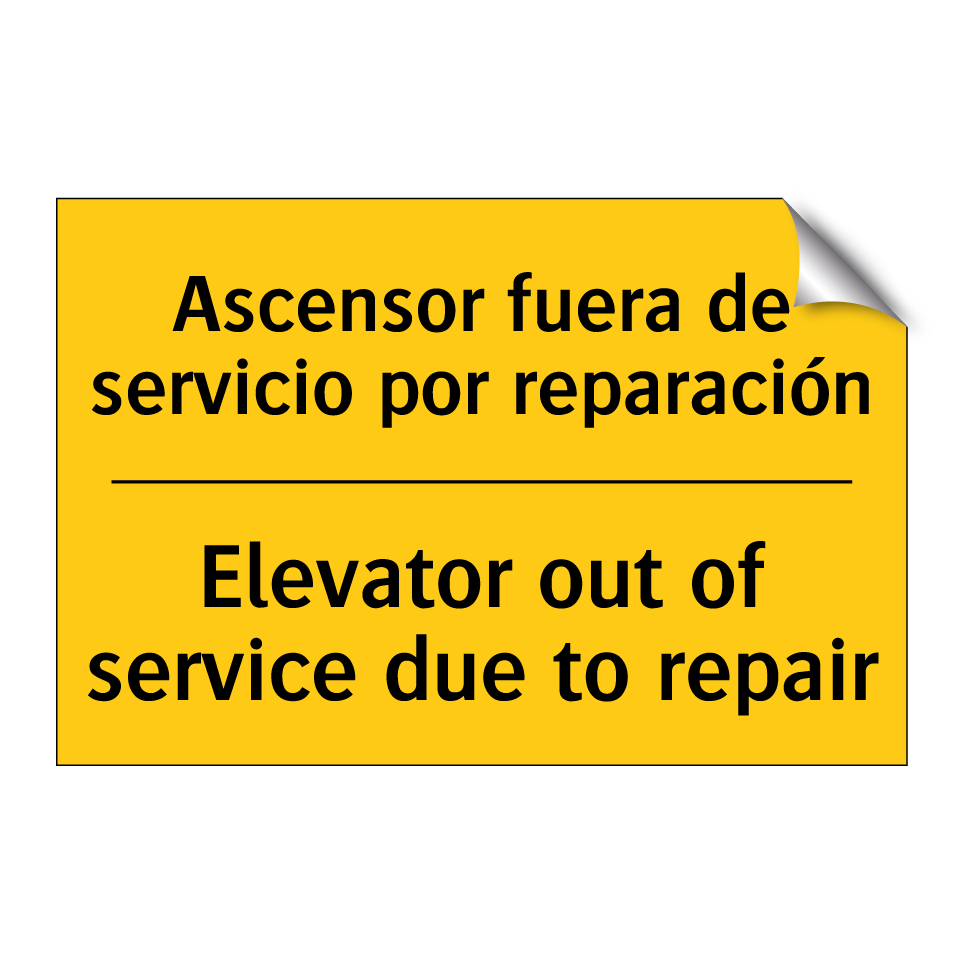 Ascensor fuera de servicio por reparación - Elevator out of service due to repair