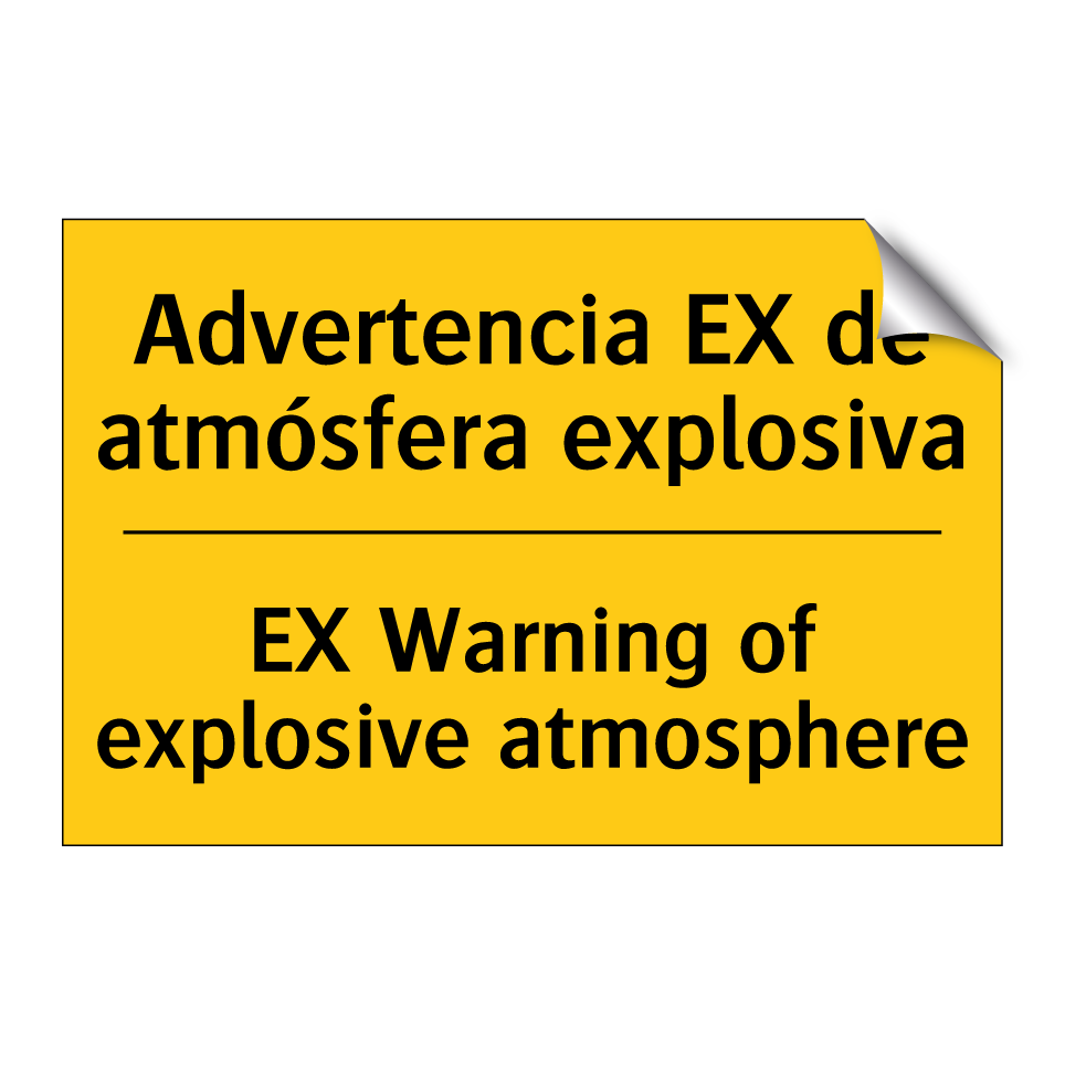 Advertencia EX de atmósfera explosiva - EX Warning of explosive atmosphere