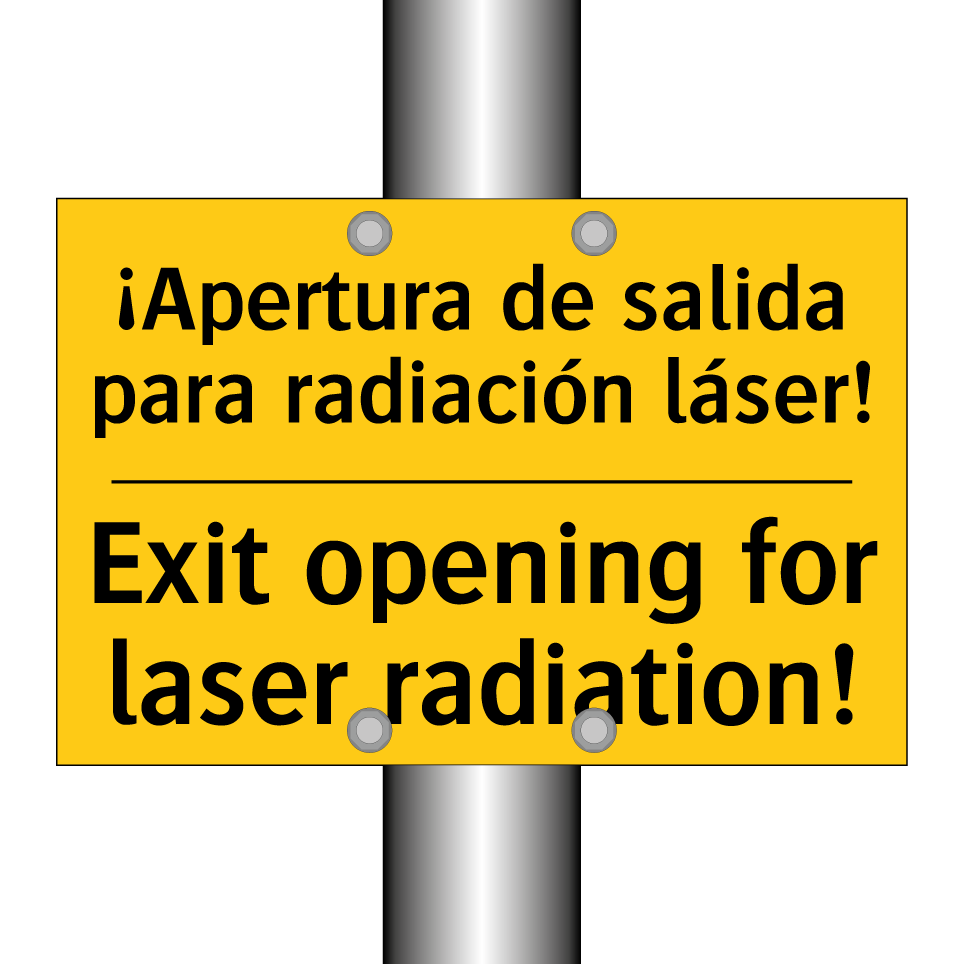 ¡Apertura de salida para radiación láser! - Exit opening for laser radiation!