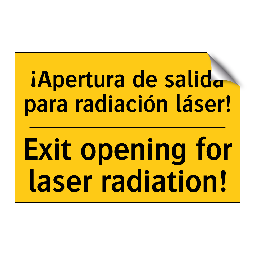 ¡Apertura de salida para radiación láser! - Exit opening for laser radiation!