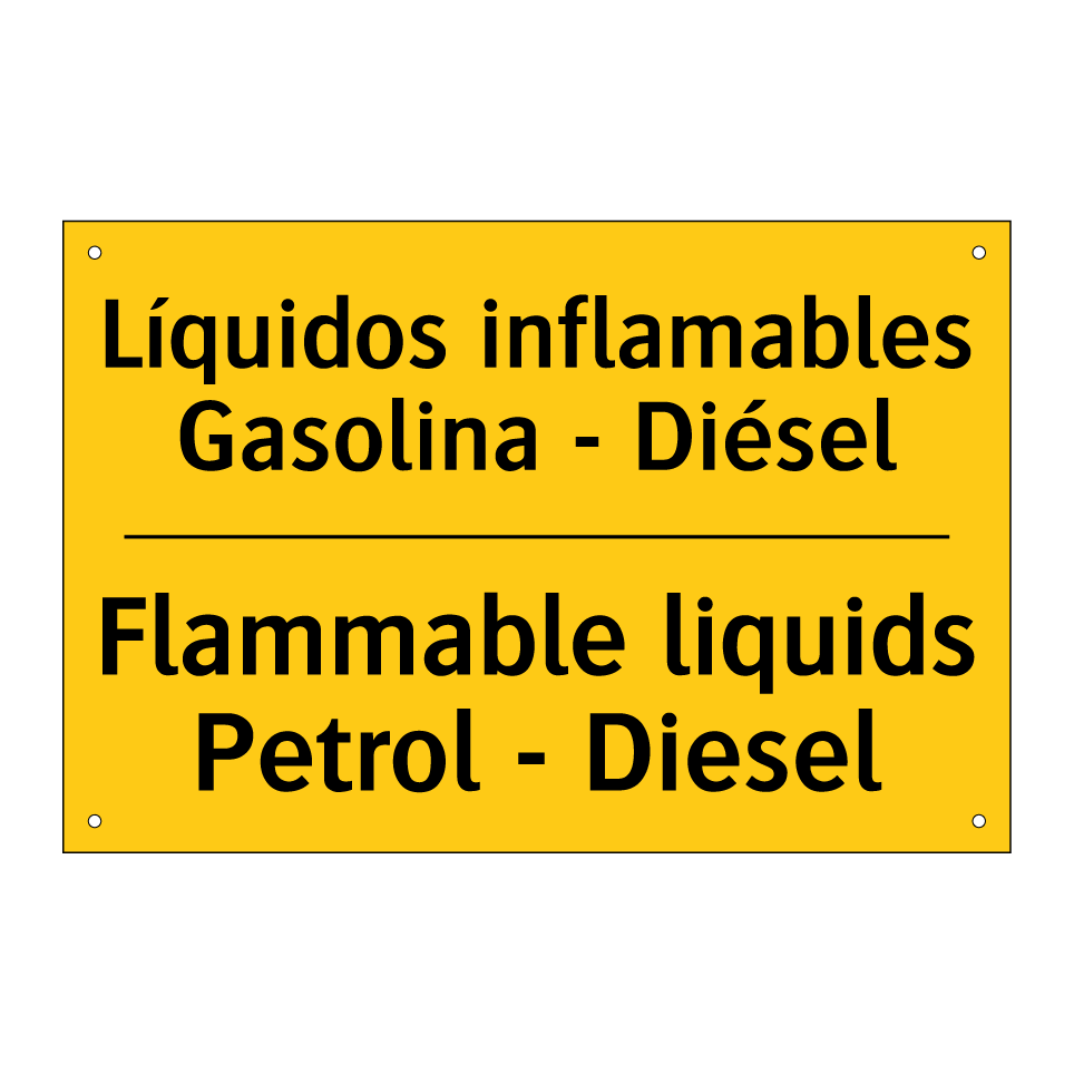 Líquidos inflamables Gasolina - Diésel - Flammable liquids Petrol - Diesel