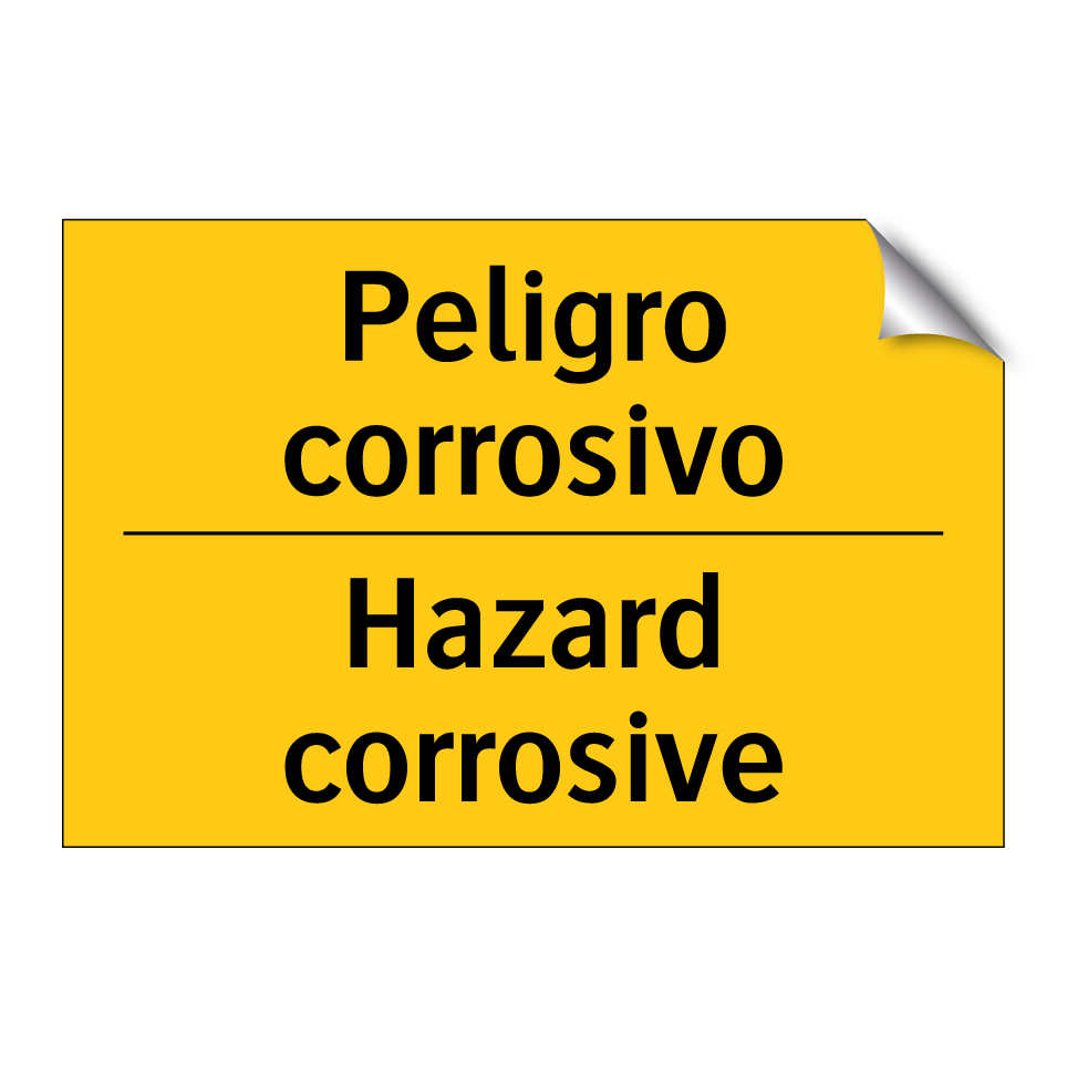 Peligro corrosivo - Hazard corrosive