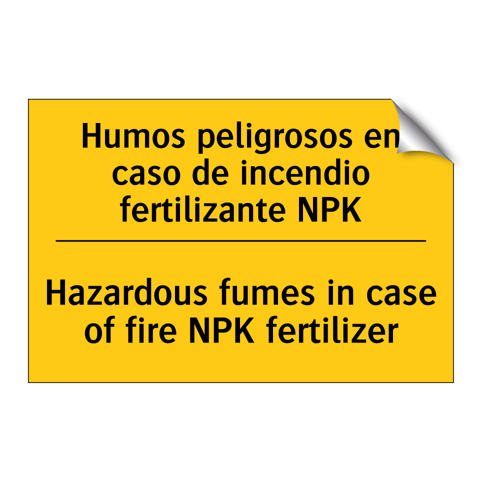 Humos peligrosos en caso de incendio fertilizante NPK - Hazardous fumes in case of fire NPK fertilizer