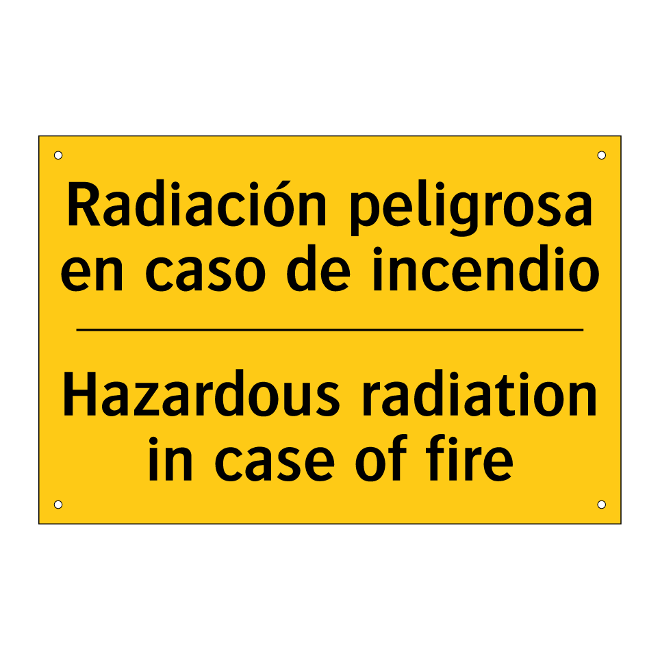 Radiación peligrosa en caso de incendio - Hazardous radiation in case of fire