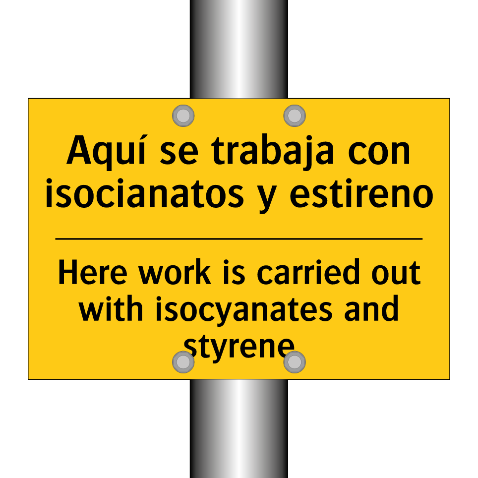 Aquí se trabaja con isocianatos y estireno - Here work is carried out with isocyanates and styrene