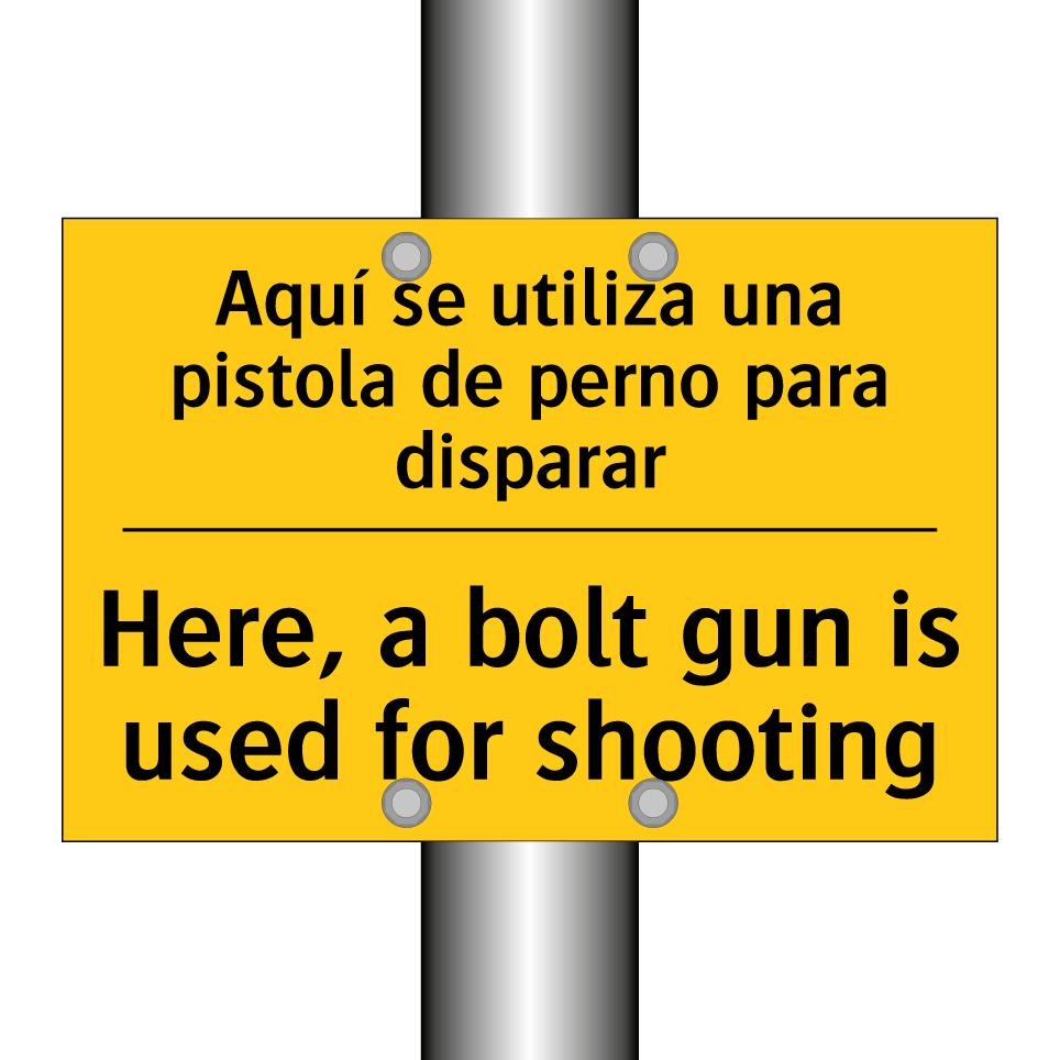 Aquí se utiliza una pistola de perno para disparar - Here, a bolt gun is used for shooting