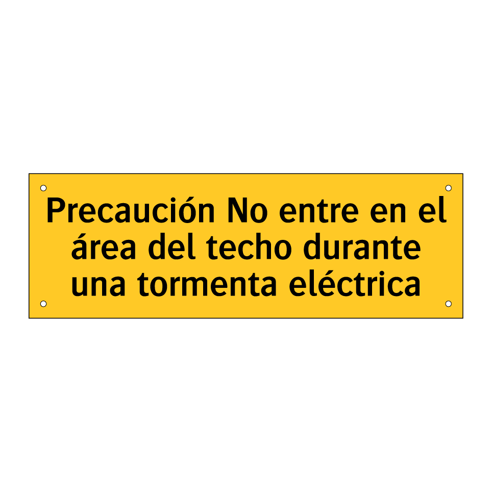 Precaución No entre en el área del techo durante una tormenta eléctrica