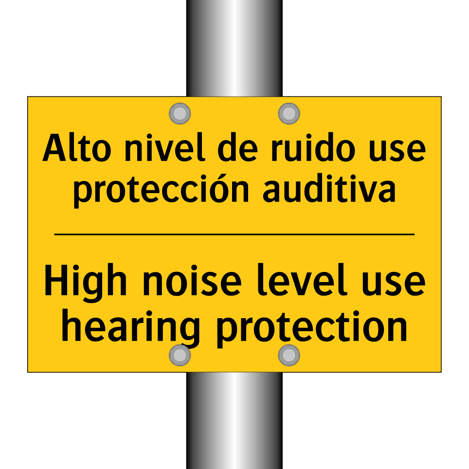 Alto nivel de ruido use protección auditiva - High noise level use hearing protection