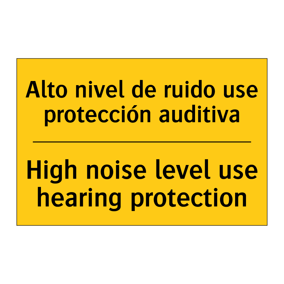 Alto nivel de ruido use protección auditiva - High noise level use hearing protection