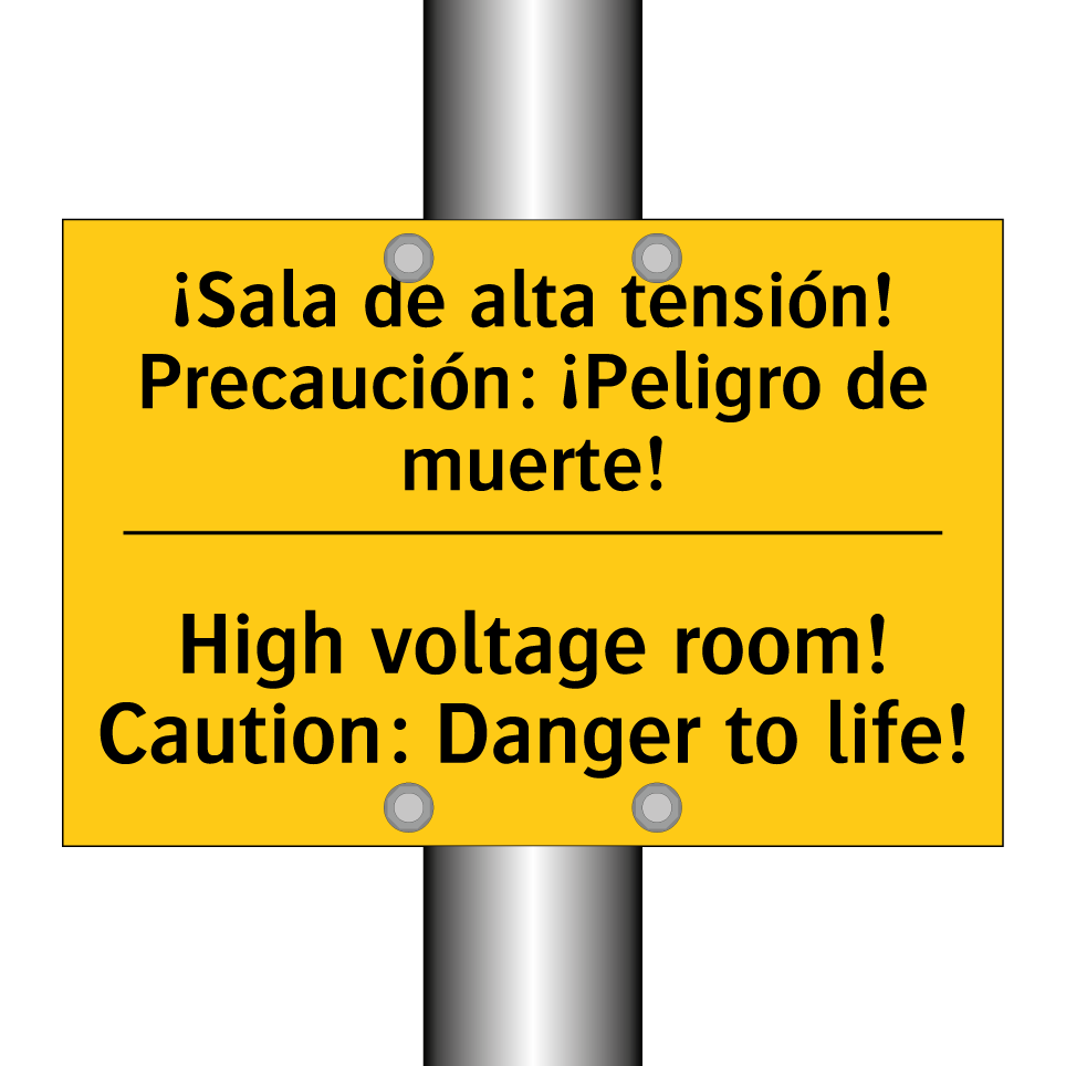 ¡Sala de alta tensión! Precaución: ¡Peligro de muerte! - High voltage room! Caution: Danger to life!