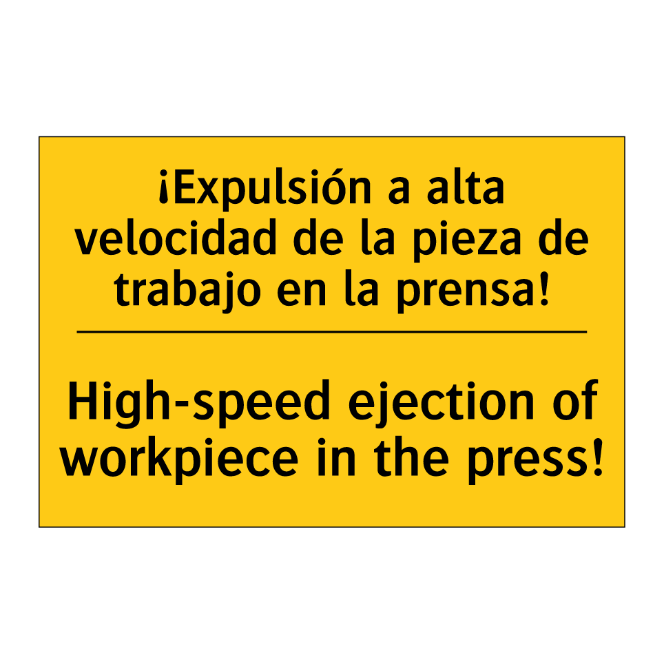¡Expulsión a alta velocidad de la pieza de trabajo en la prensa! - High-speed ejection of workpiece in the press!