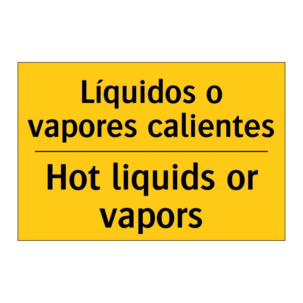 Líquidos o vapores calientes - Hot liquids or vapors