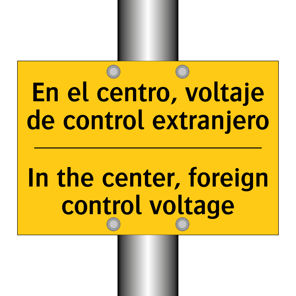 En el centro, voltaje de control extranjero - In the center, foreign control voltage