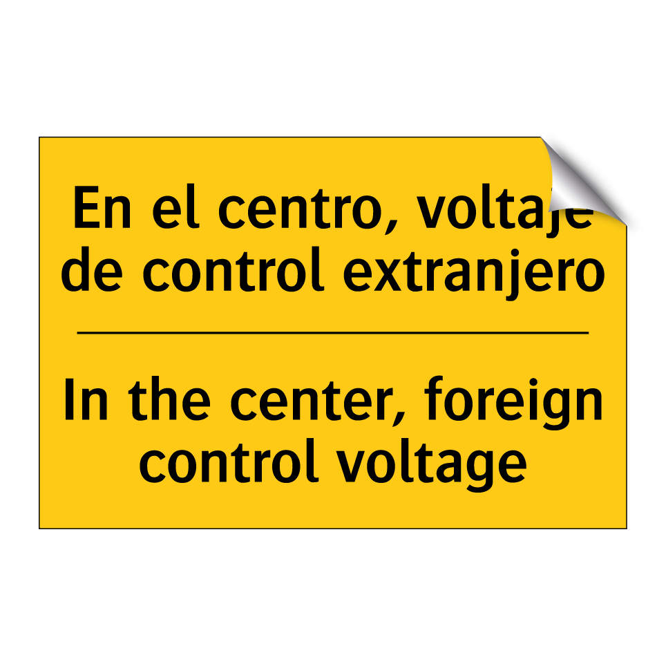 En el centro, voltaje de control extranjero - In the center, foreign control voltage