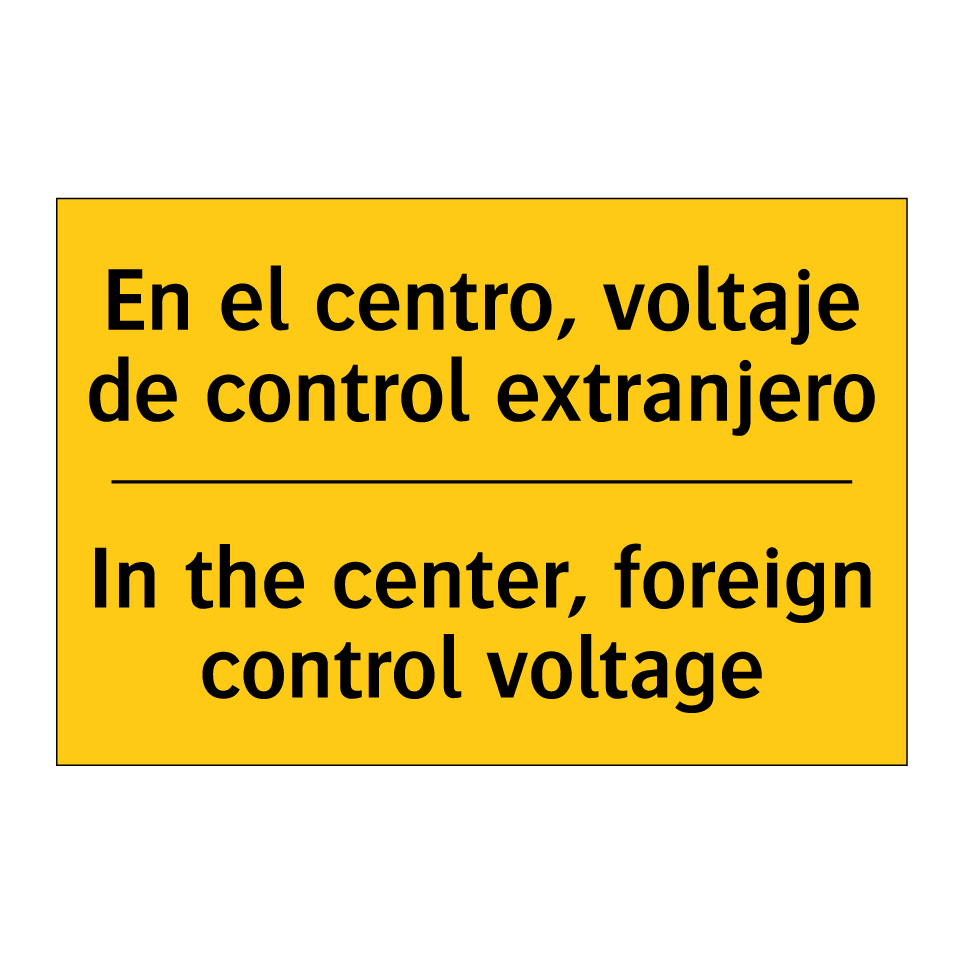 En el centro, voltaje de control extranjero - In the center, foreign control voltage