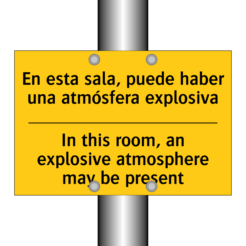 En esta sala, puede haber una atmósfera explosiva - In this room, an explosive atmosphere may be present