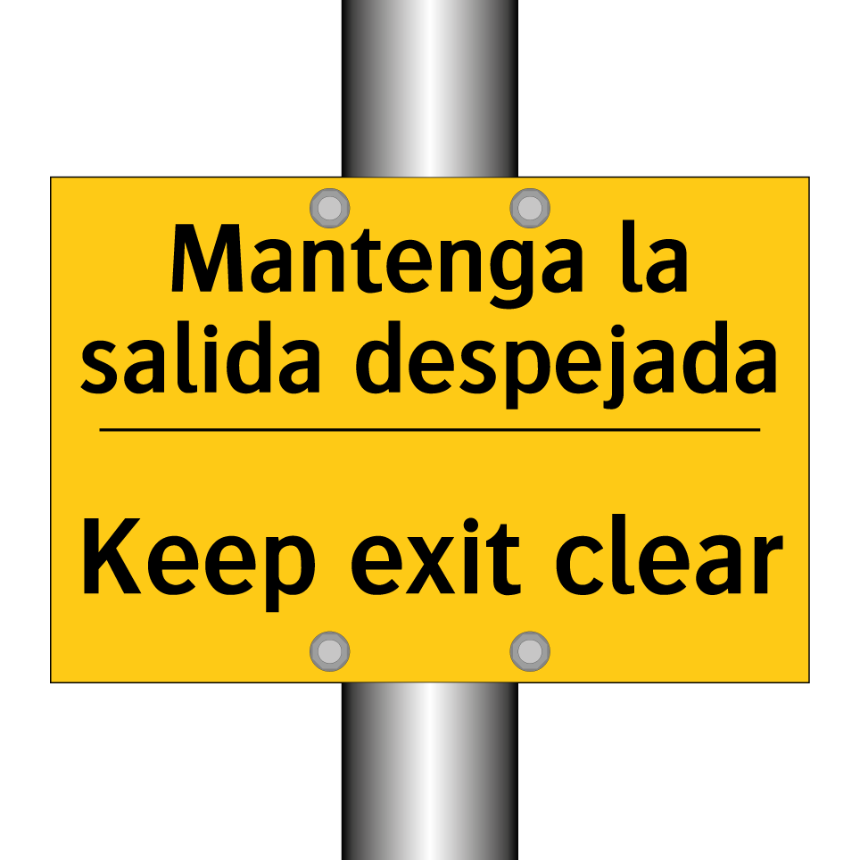 Mantenga la salida despejada - Keep exit clear