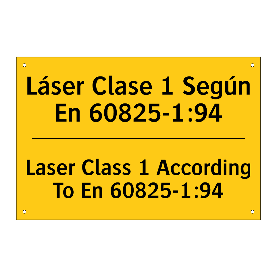 Láser Clase 1 Según En 60825-1:94 - Laser Class 1 According To En 60825-1:94