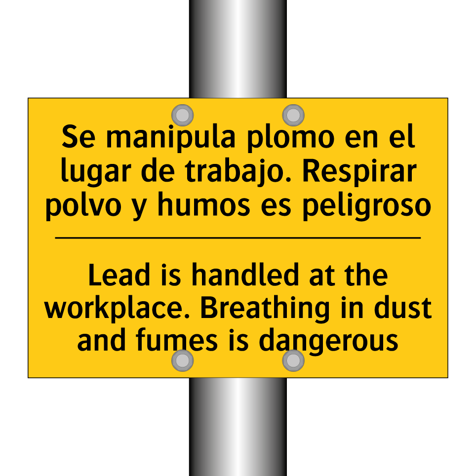 Lead is handled at the workplace. Breathing in dust and fumes is dangerous - Lead is handled at the workplace. Breathing in dust and fumes is dangerous