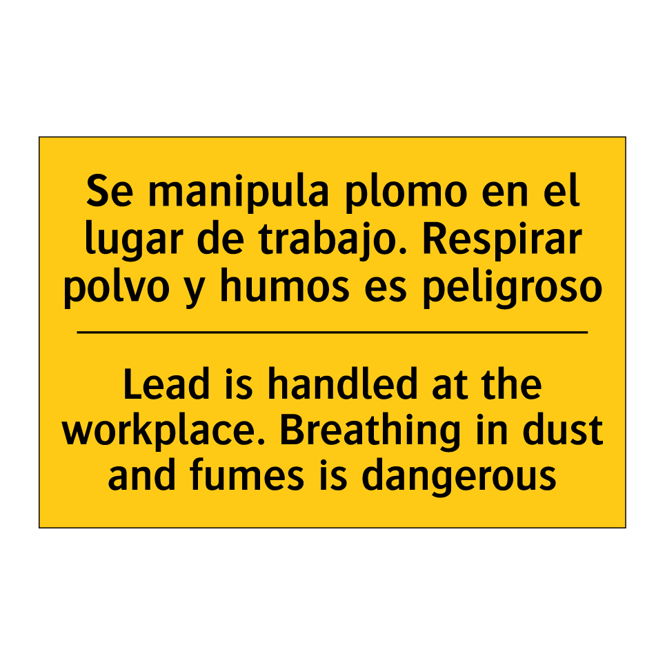 Lead is handled at the workplace. Breathing in dust and fumes is dangerous - Lead is handled at the workplace. Breathing in dust and fumes is dangerous