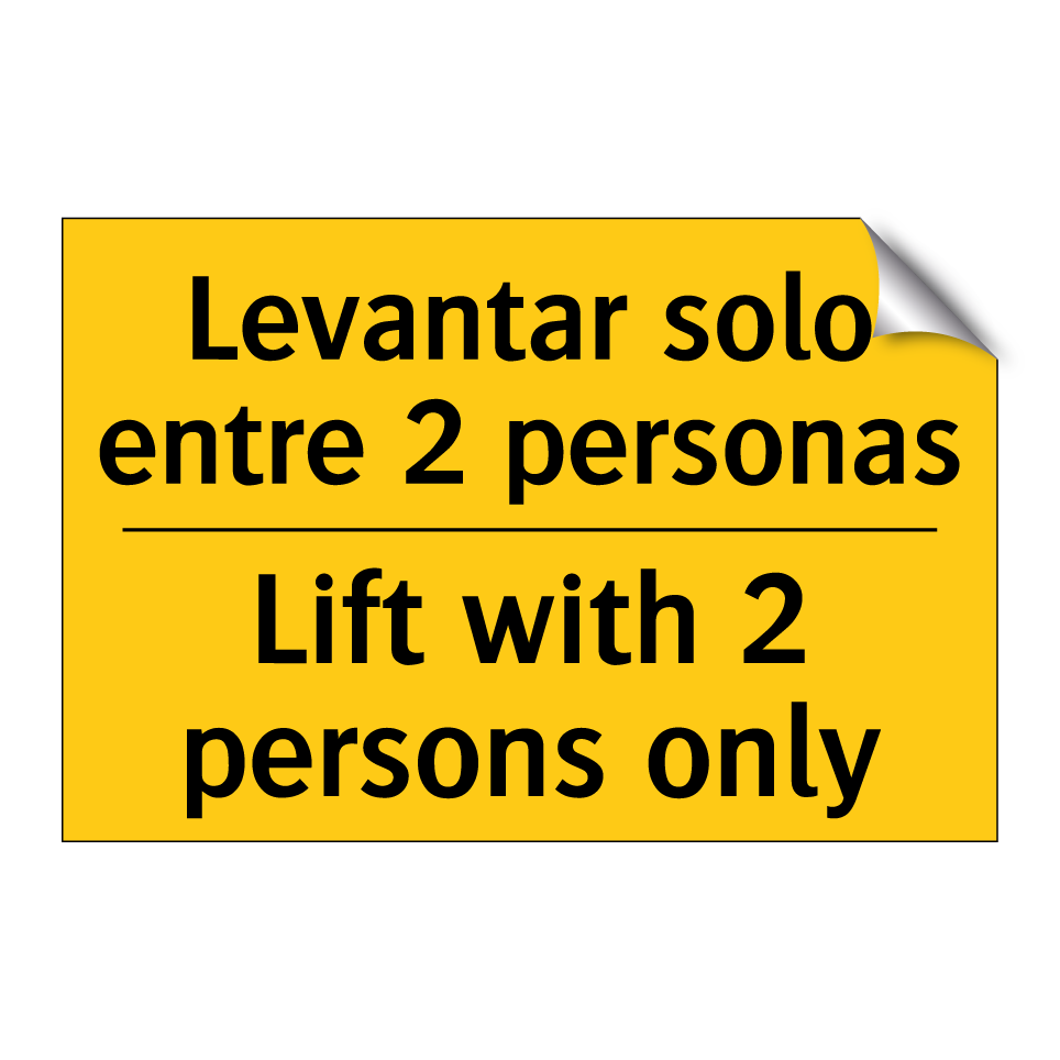 Levantar solo entre 2 personas - Lift with 2 persons only