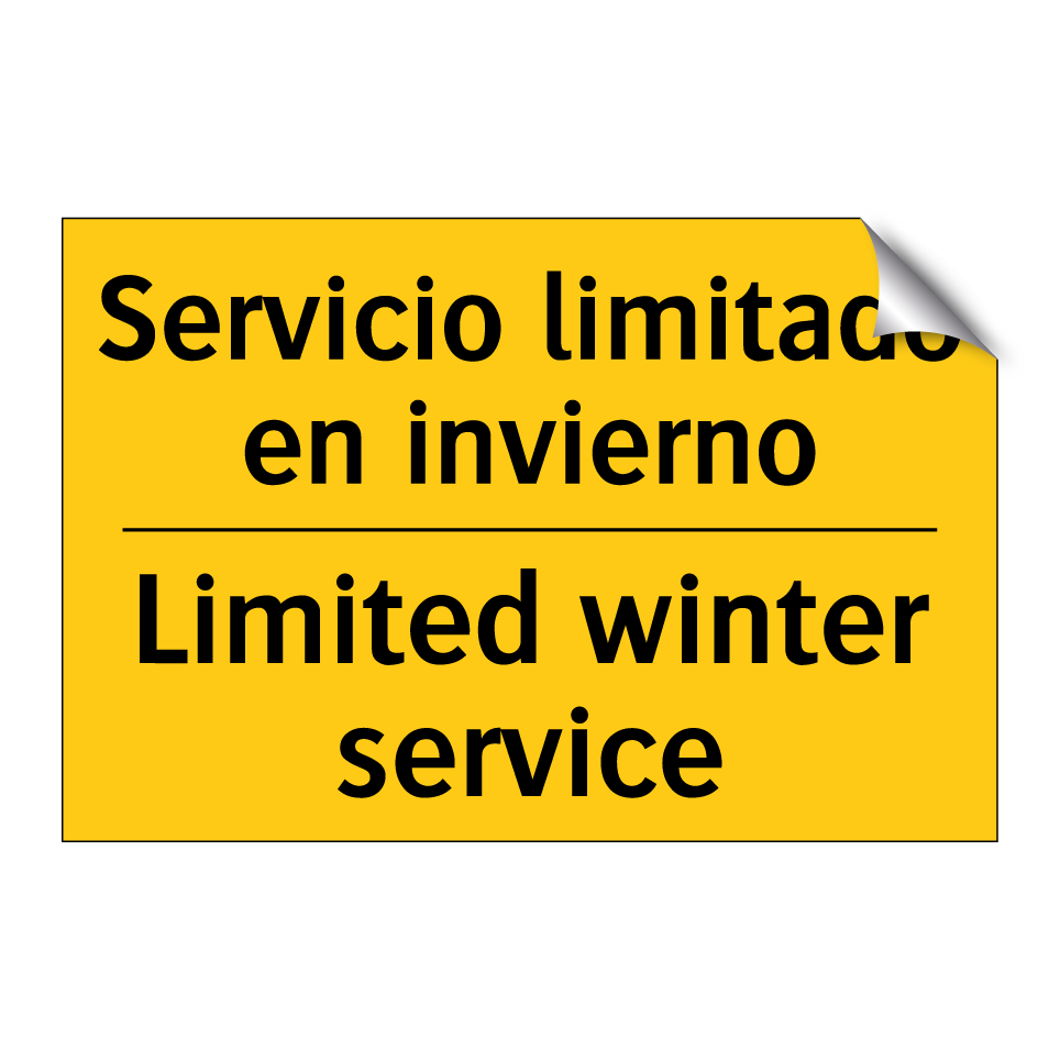 Servicio limitado en invierno - Limited winter service