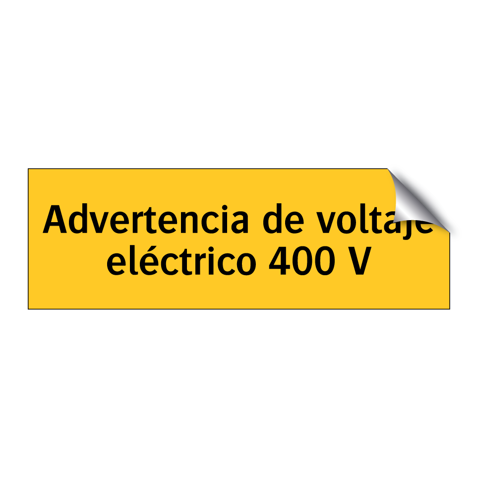 Advertencia de voltaje eléctrico 400 V