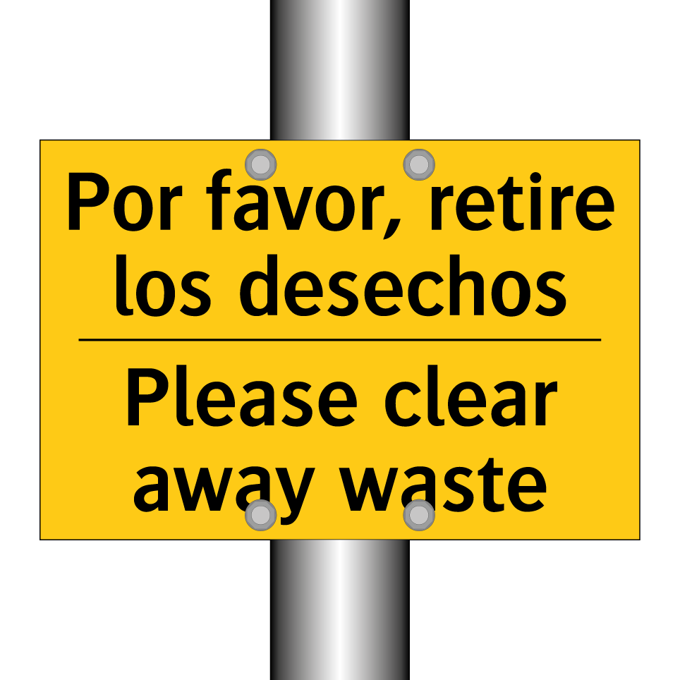 Por favor, retire los desechos - Please clear away waste