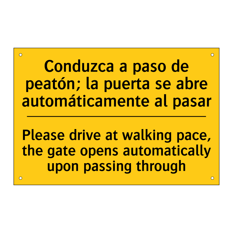 Please drive at walking pace, the gate opens automatically upon passing through - Please drive at walking pace, the gate opens automatically upon passing through
