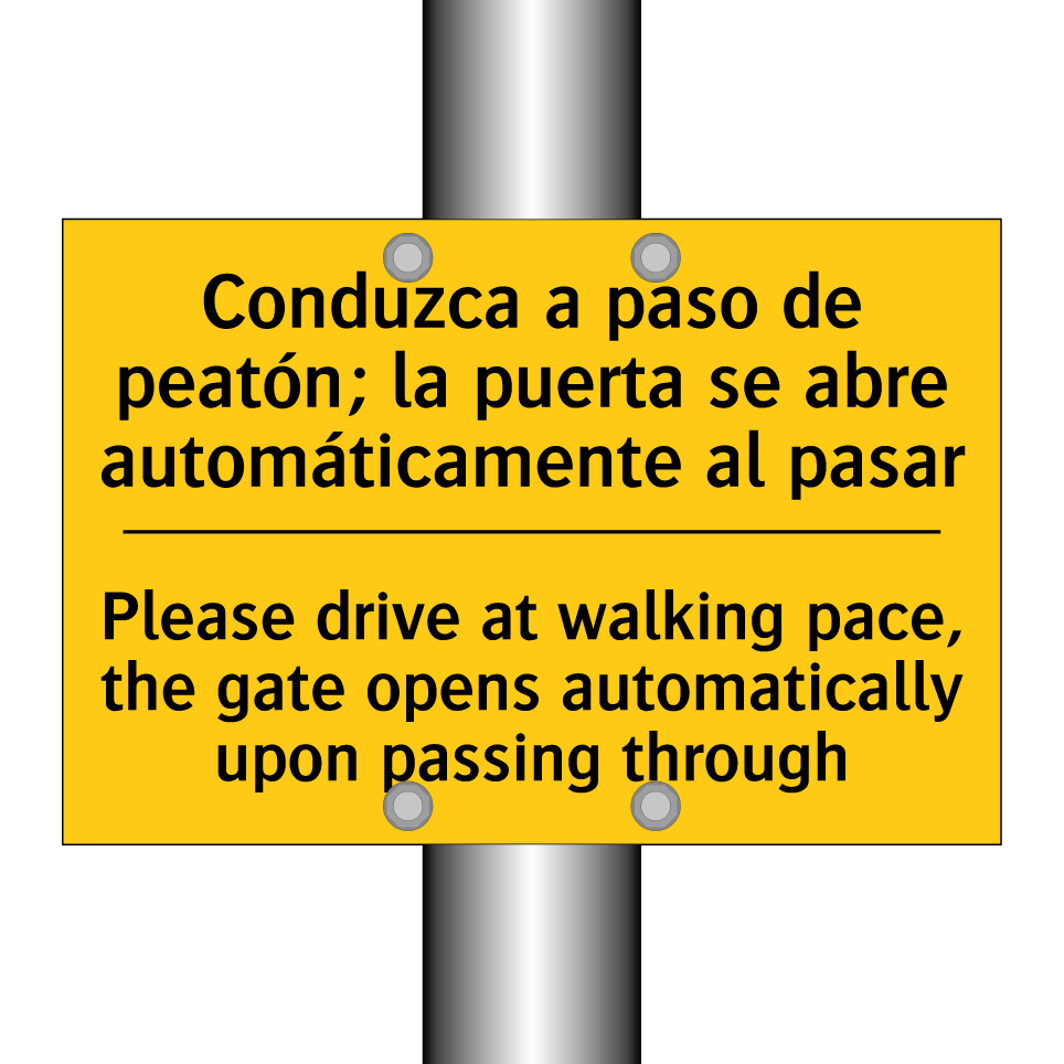 Please drive at walking pace, the gate opens automatically upon passing through - Please drive at walking pace, the gate opens automatically upon passing through