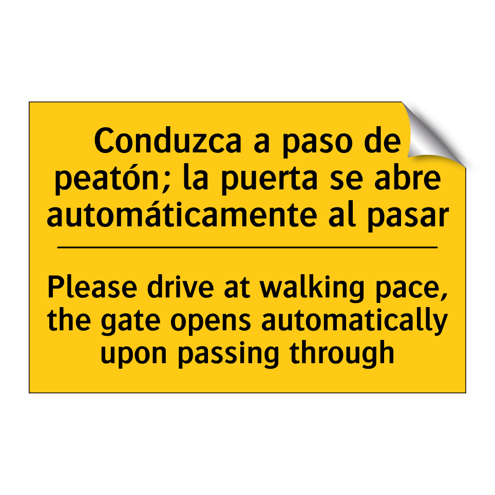 Please drive at walking pace, the gate opens automatically upon passing through - Please drive at walking pace, the gate opens automatically upon passing through