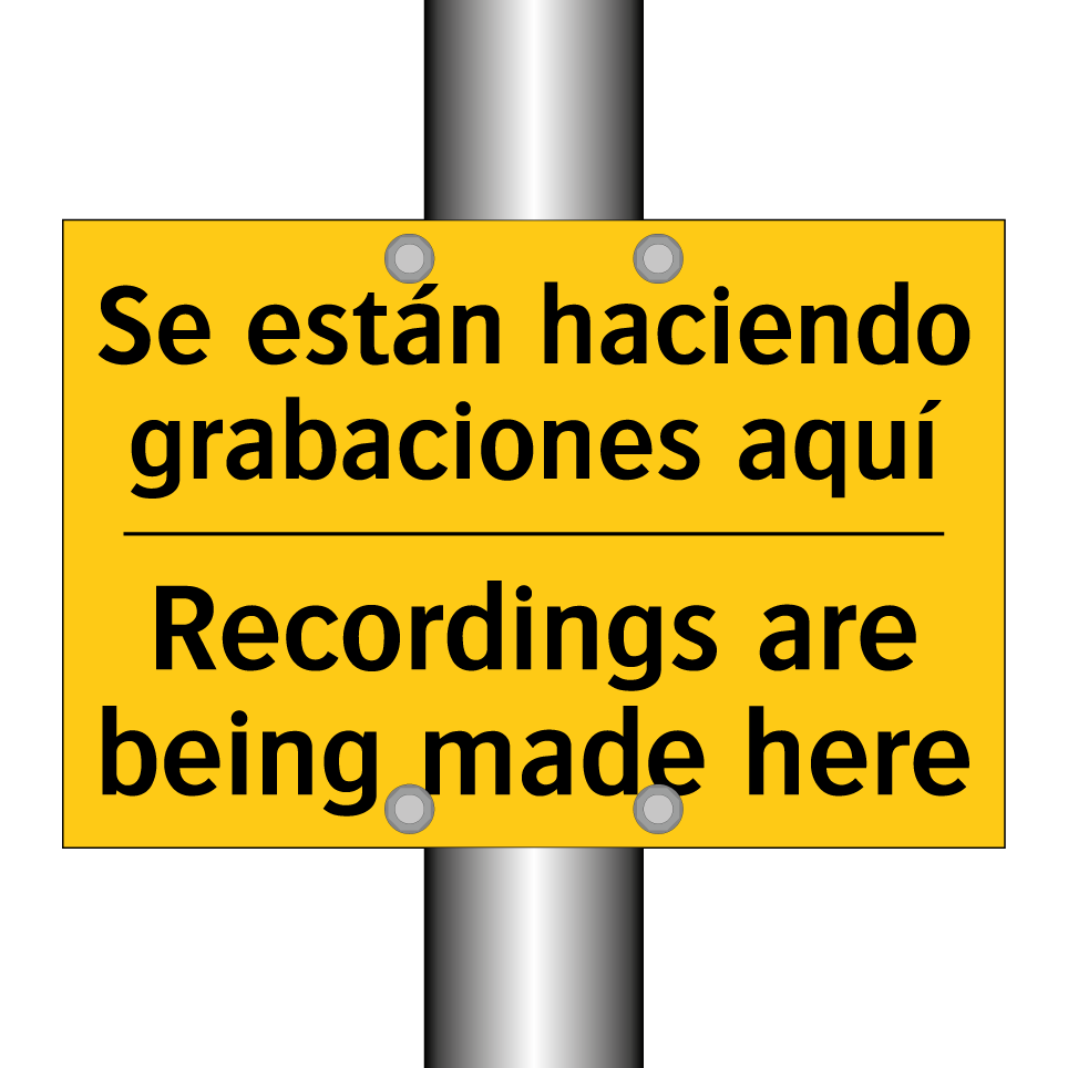 Se están haciendo grabaciones aquí - Recordings are being made here